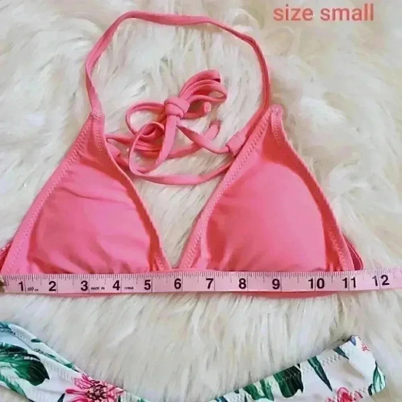 Cheeky tropical floral print pink bikini Size Small NWT - Picture 6 of 8